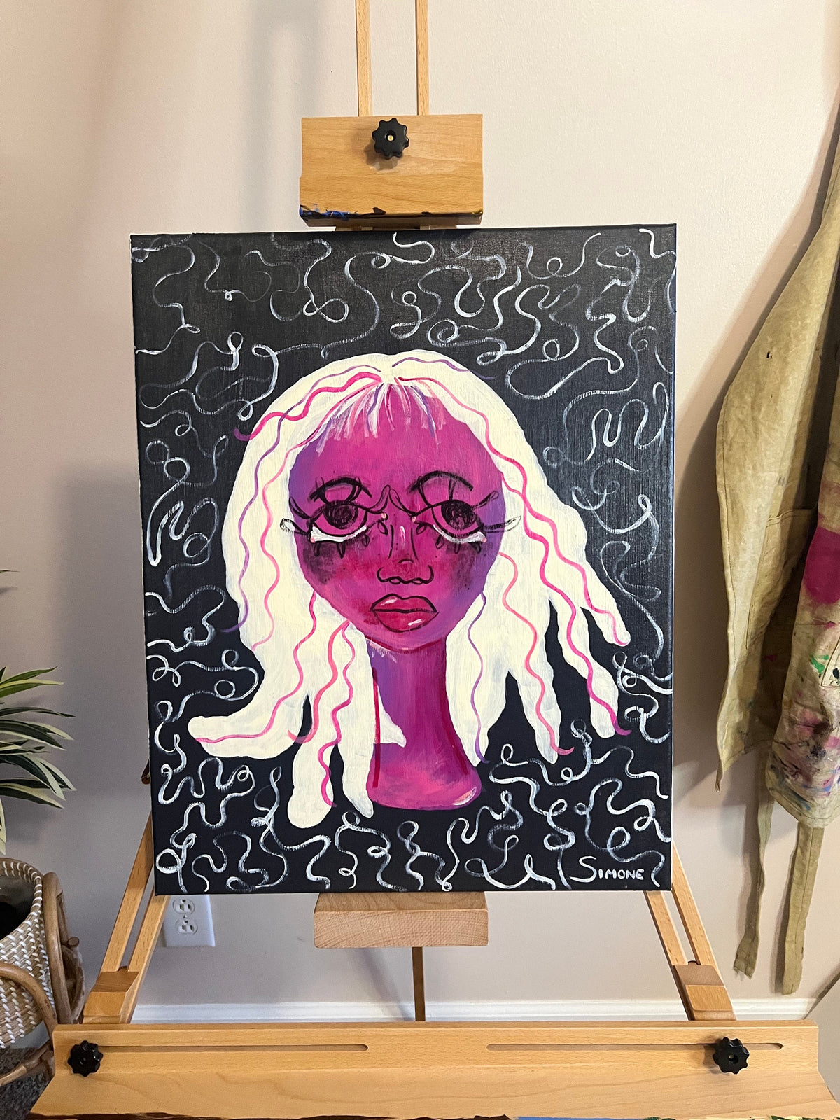 Staying up too late again | original painting | artwork | art | expressionist painting | expressionist | Simone’s little shoppe