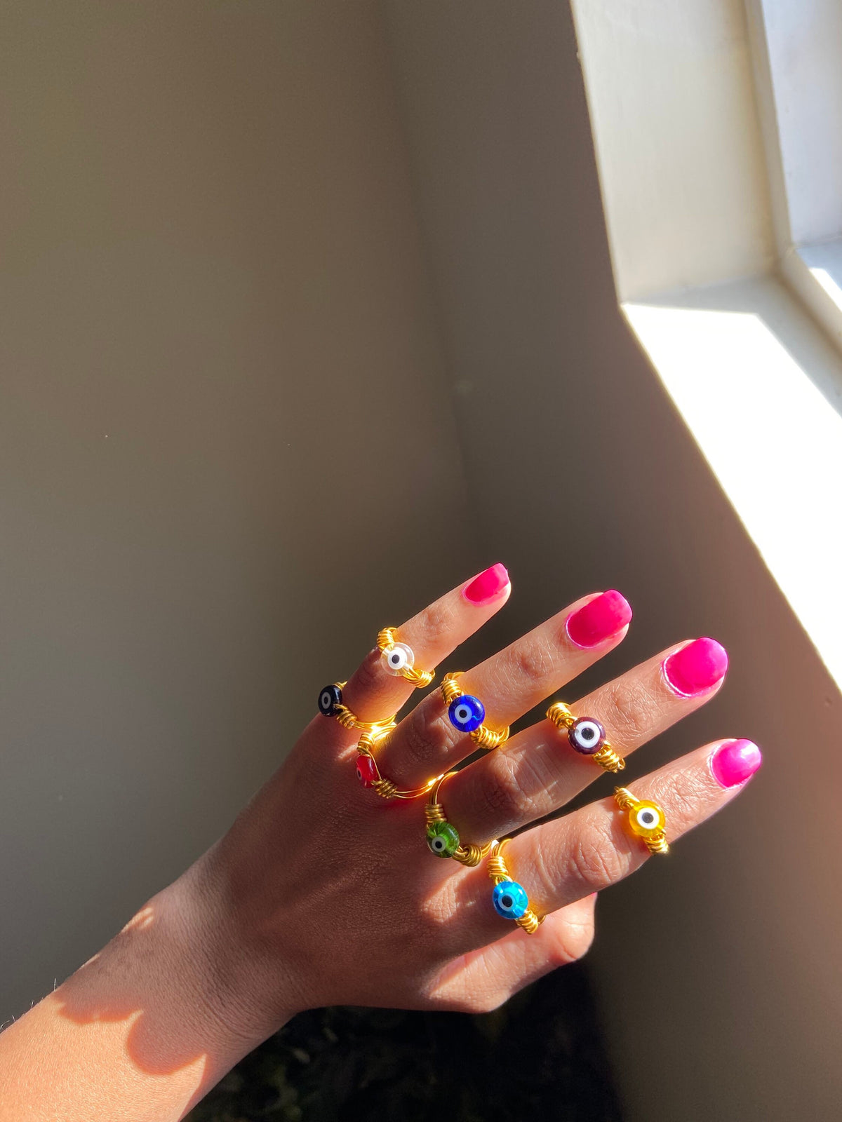 Evil eye rings | ring | size inclusive | gold | evil eye | spiritual | symbol | protection | indie style gift  | wire wrapped ring manifest