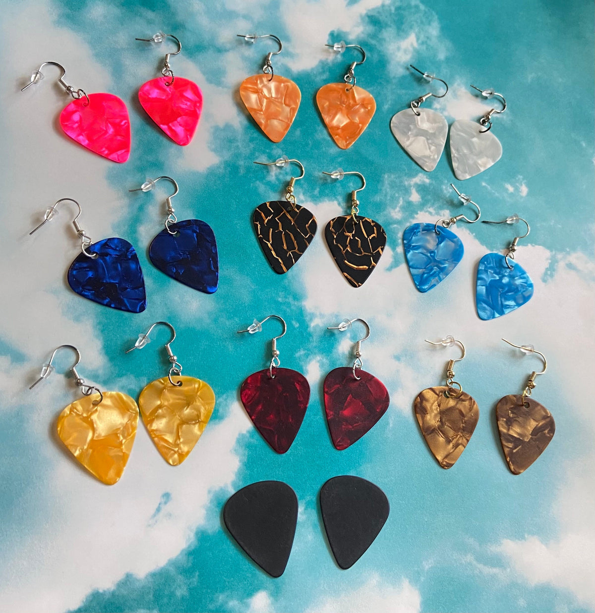 guitar pick earrings | music lover | music earrings | guitar earrings | earrings | fun jewelry | hypoallergenic