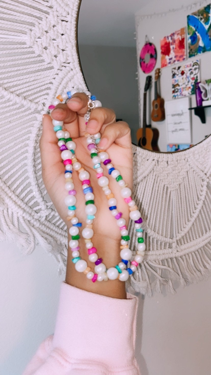 rainbow rock chokers | rainbow valentine collection | colorful jewelry | beaded choker | beaded necklace | beaded jewelry | valentine gift