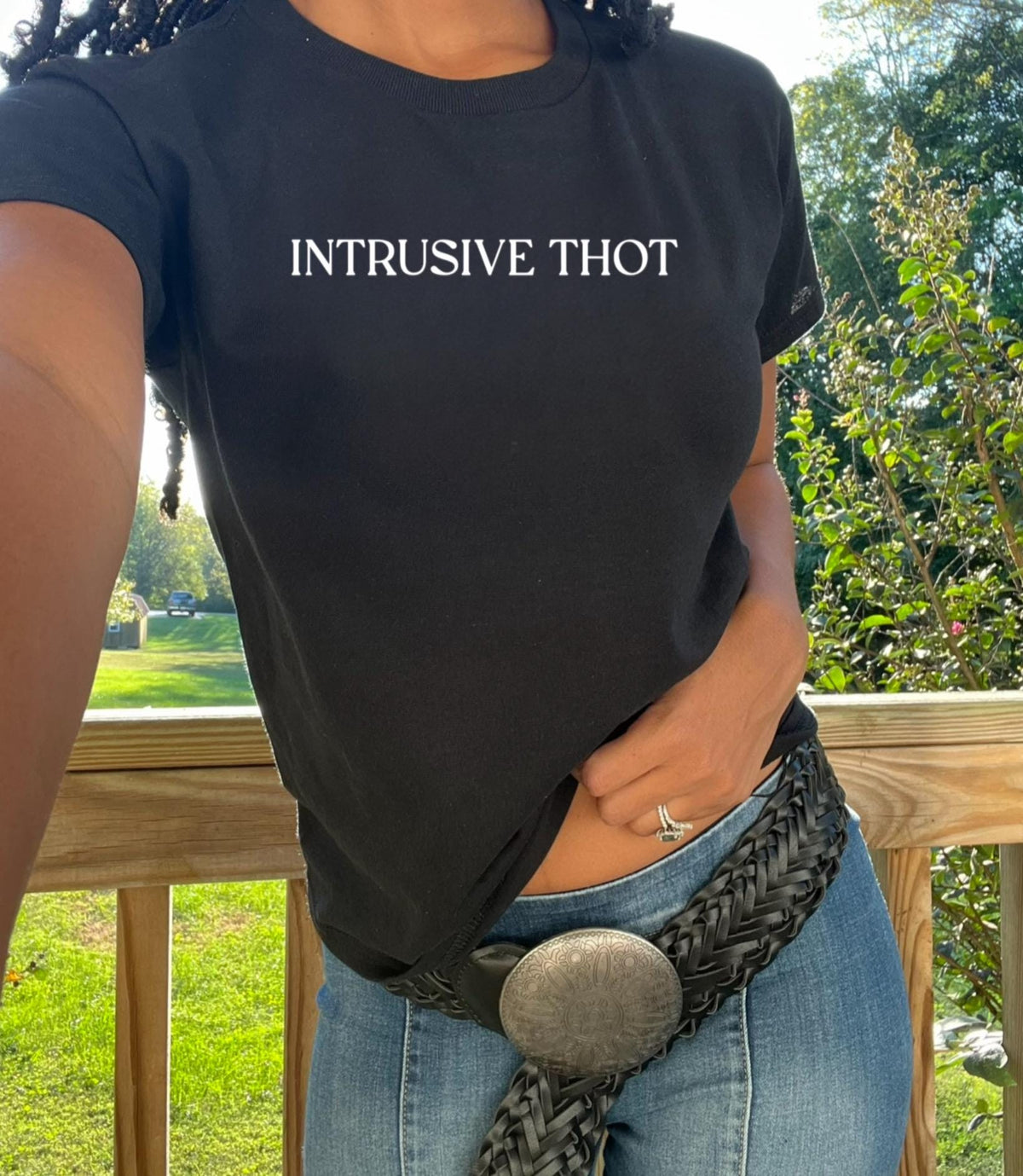 Intrusive thot baby tee. Funny baby tee. Funny tee shirt. Cute baby tees. Cute tee shirts.