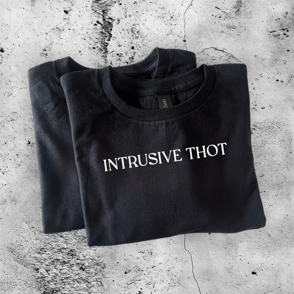 Intrusive thot baby tee. Funny baby tee. Funny tee shirt. Cute baby tees. Cute tee shirts.