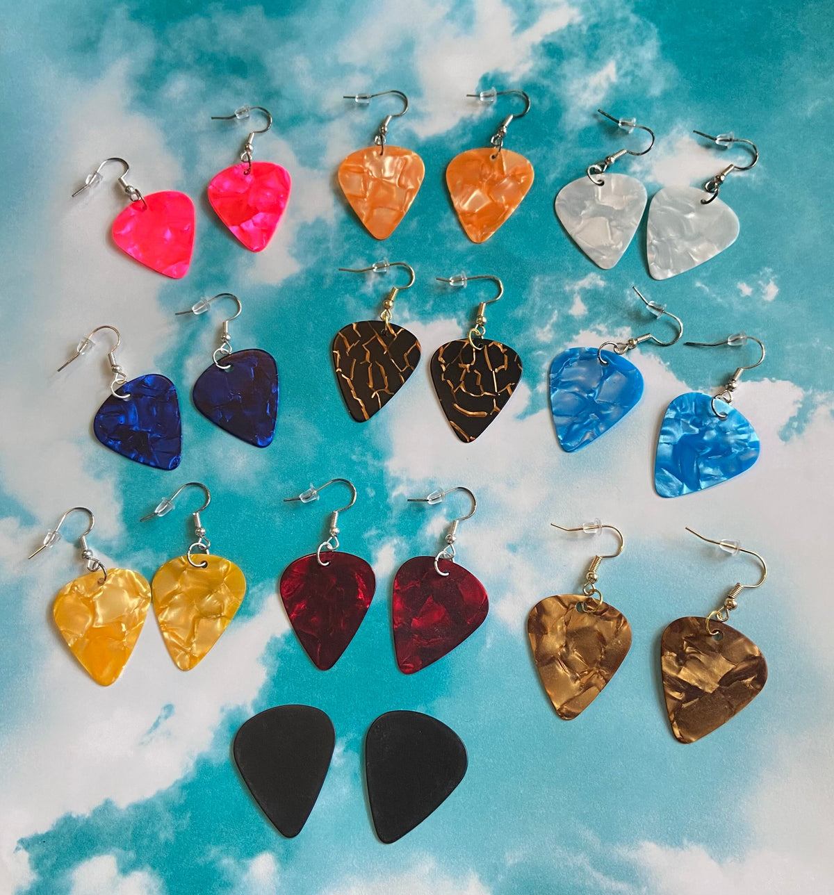 guitar pick earrings | music lover | music earrings | guitar earrings | earrings | fun jewelry | hypoallergenic