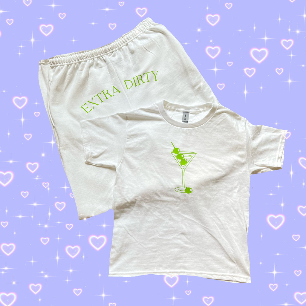 martini set | sweat set | comfortable set | loungewear | martini lovers | sweatpants | baby tee | clothing set | cute set | sweat sets