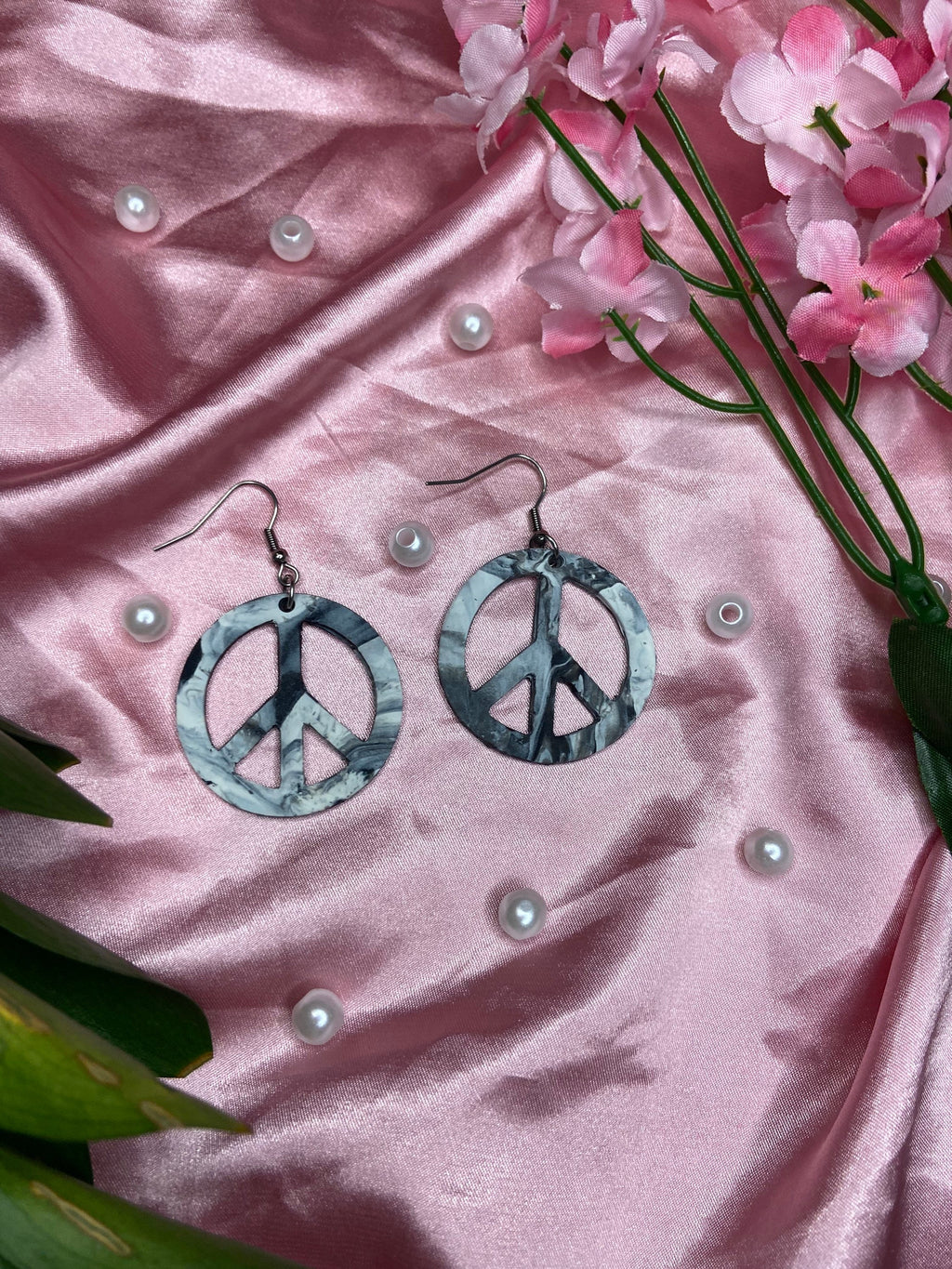 PEACE SIGN EARRINGS | handmade earrings | peace sign jewelry | 70s style | valentine gift ideas | hippie style | hippie earrings | gifts for