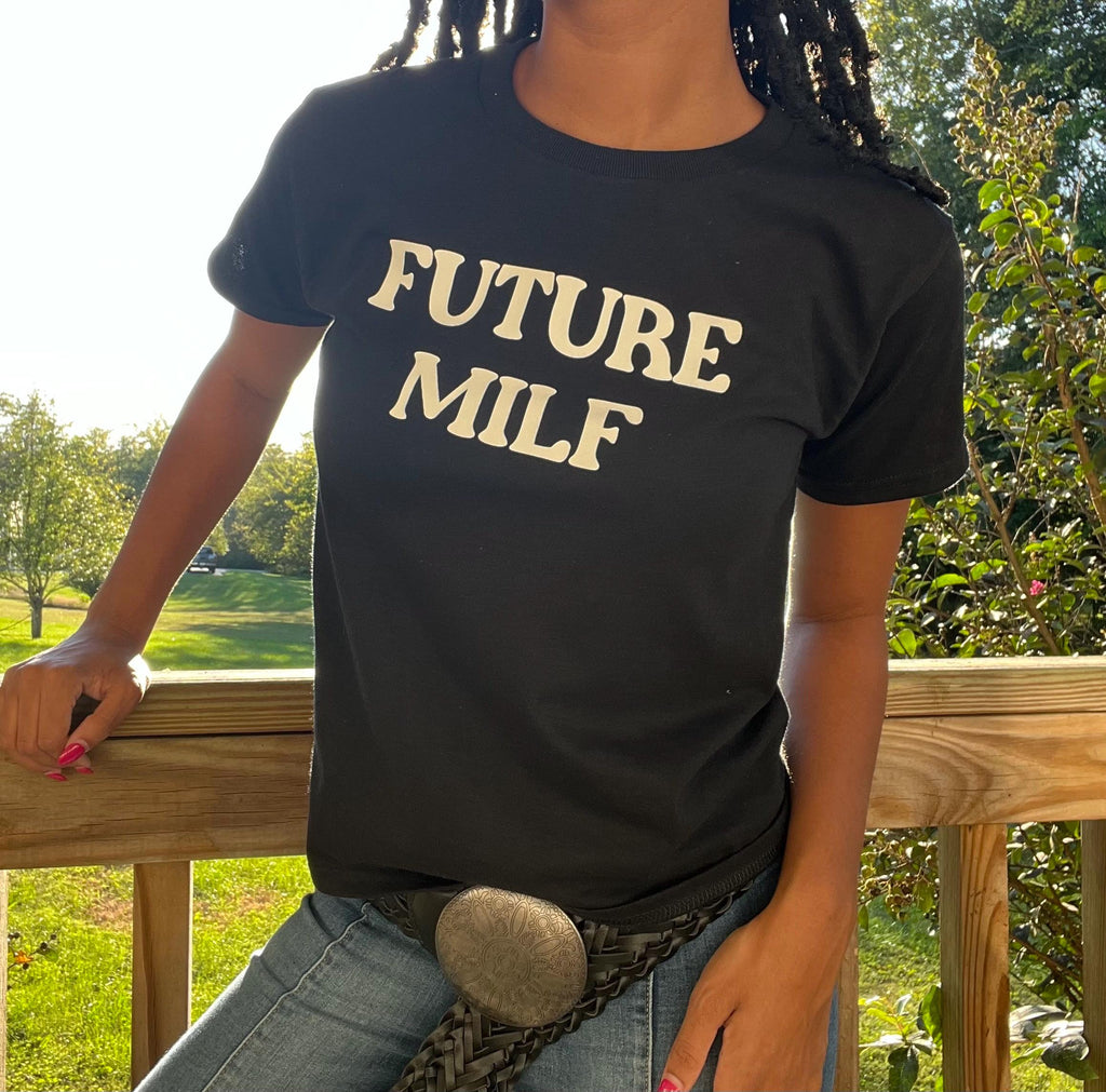 Future MILF BABY TEE . Funny shirts. bachelorette shirt. Future milf shirt. Gift ideas. Going out shirt . Pregnancy announcement shirt .