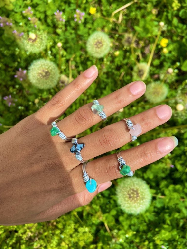 Gemstone rings | matching rings | personalized | rings | handmade ring | wire wrapped | stone | crystal boho | zodiac | valentine gift ideas