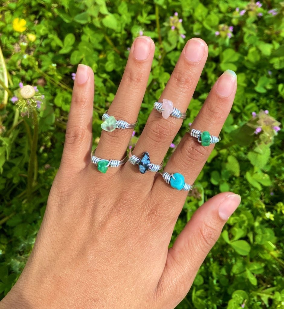 Gemstone rings | matching rings | personalized | rings | handmade ring | wire wrapped | stone | crystal boho | zodiac | valentine gift ideas