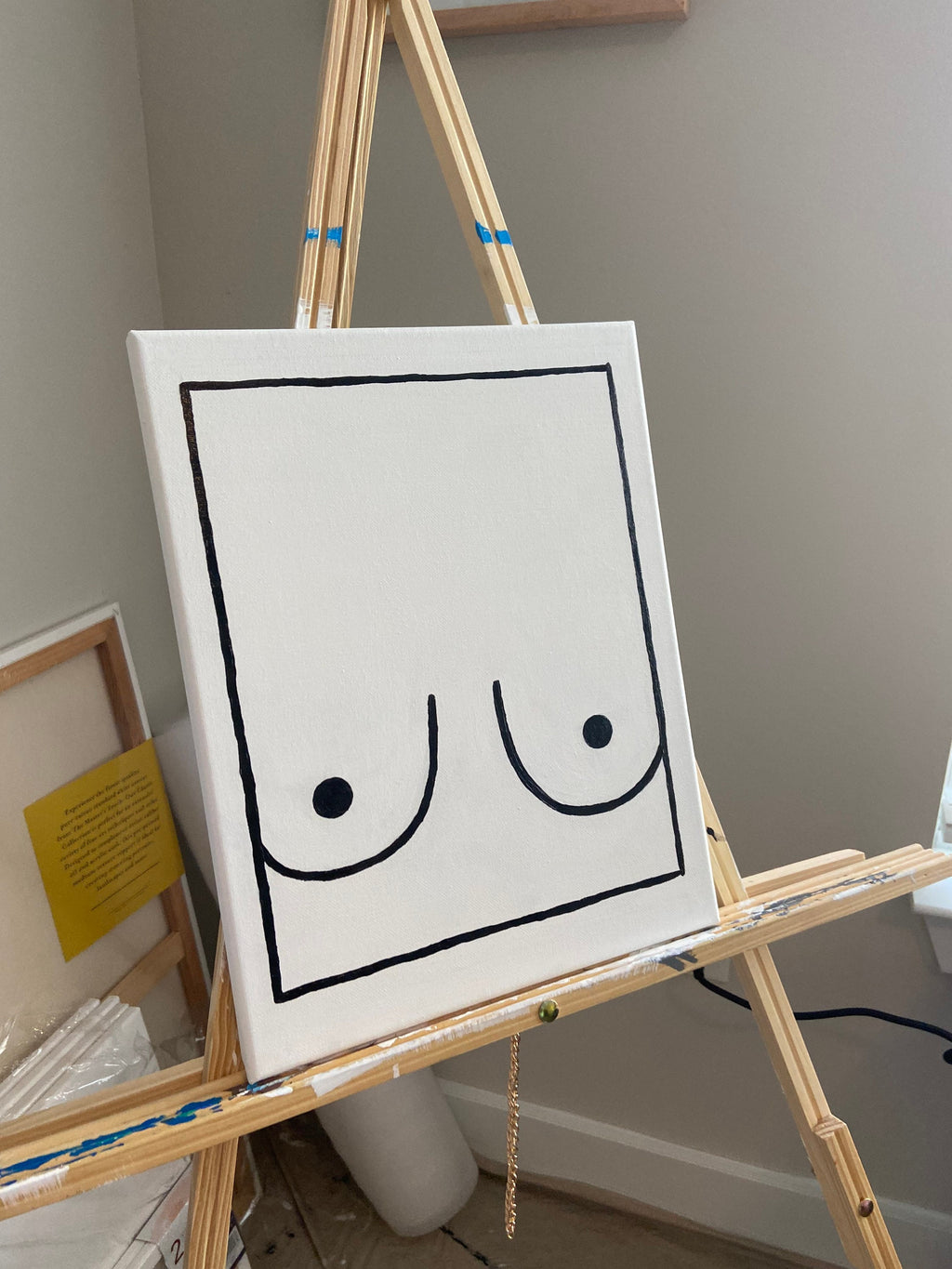 boob painting | customizable paintings | simple painting | line art | contour painting | cou tour line art | boob art | feminine | gift idea