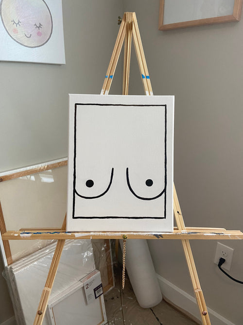 boob painting | customizable paintings | simple painting | line art | contour painting | cou tour line art | boob art | feminine | gift idea
