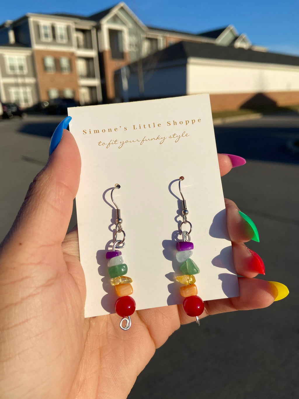 rainbow dangle earrings | rainbow valentine collection | jewelry | rainbow earrings | pride jewelry | colorful earrings | valentines gift