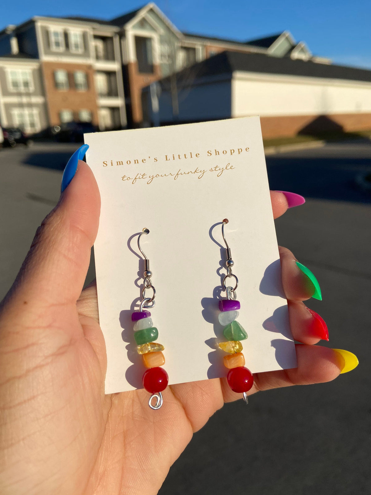 rainbow dangle earrings | rainbow valentine collection | jewelry | rainbow earrings | pride jewelry | colorful earrings | valentines gift