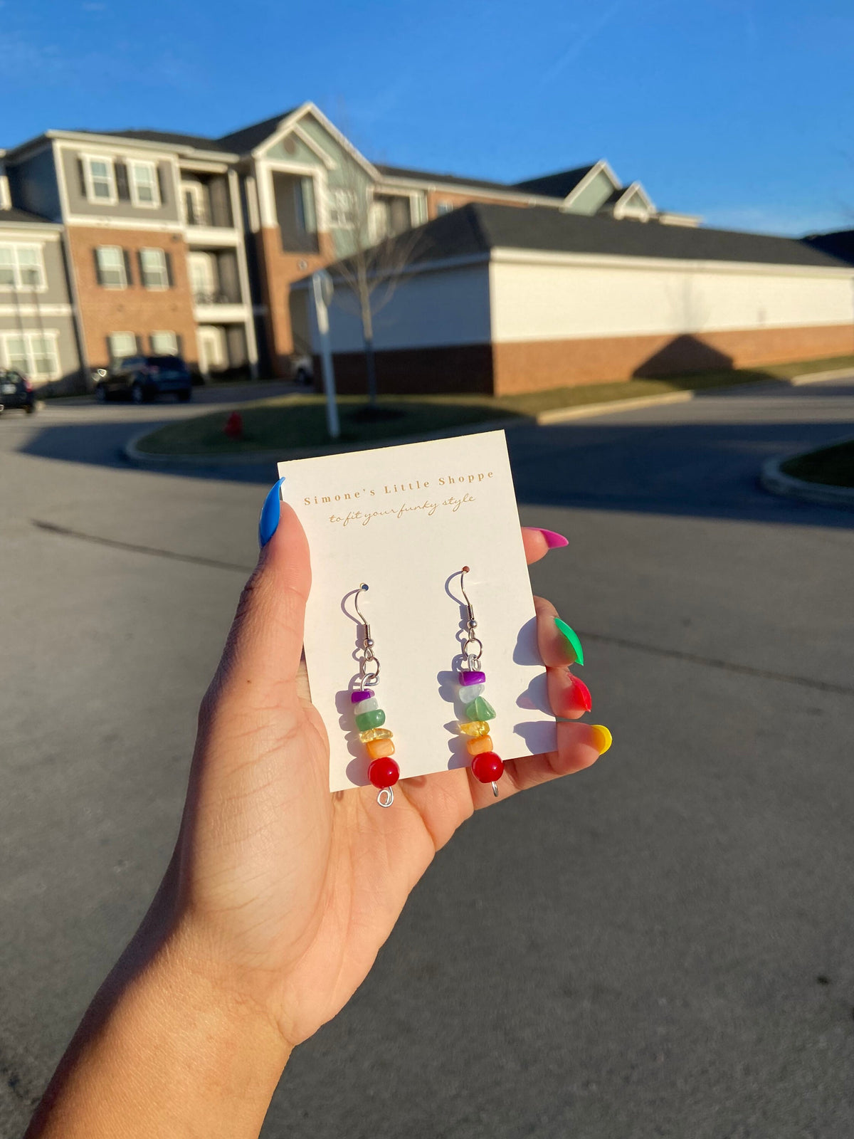 rainbow dangle earrings | rainbow valentine collection | jewelry | rainbow earrings | pride jewelry | colorful earrings | valentines gift