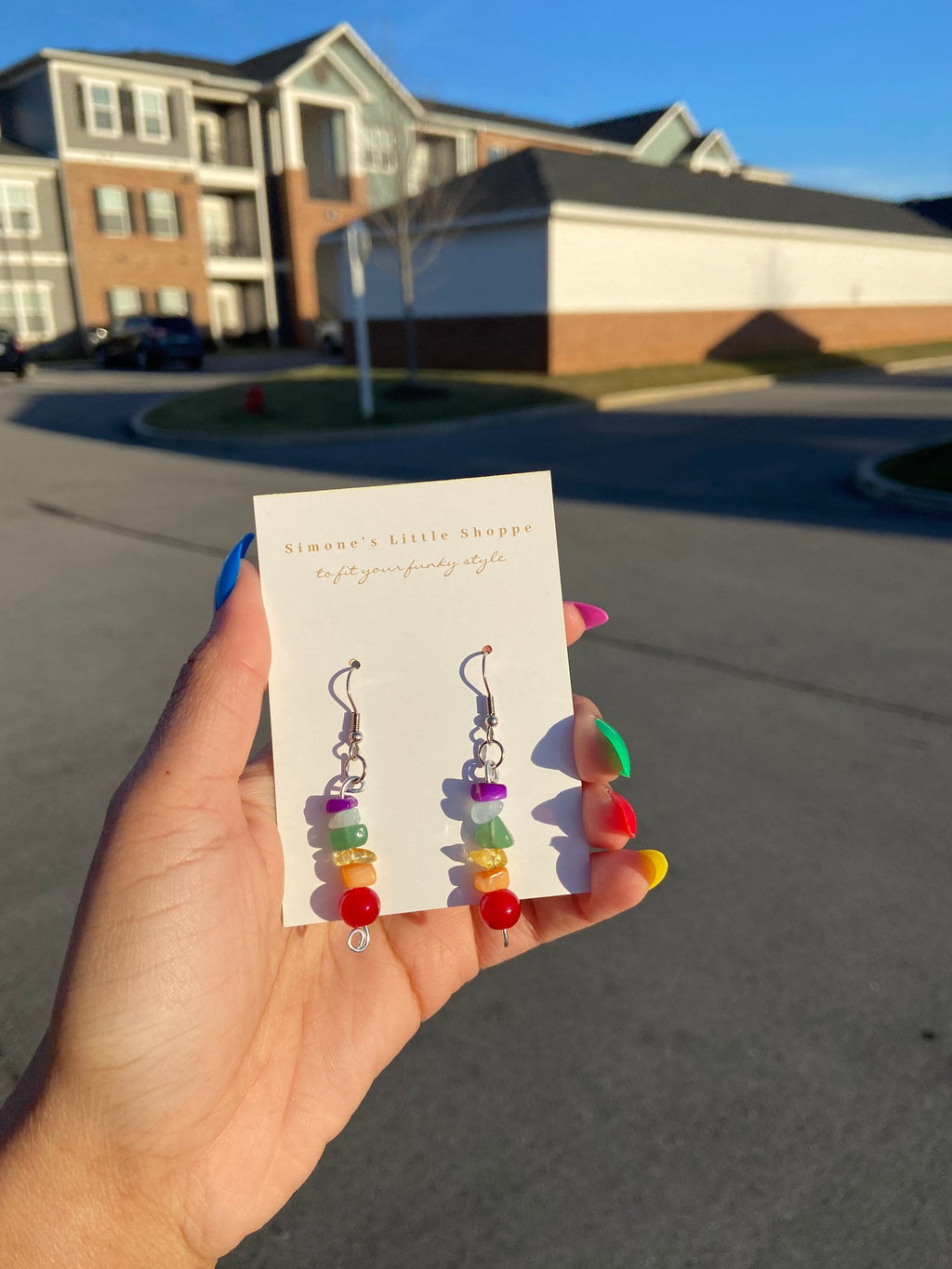 rainbow dangle earrings | rainbow valentine collection | jewelry | rainbow earrings | pride jewelry | colorful earrings | valentines gift