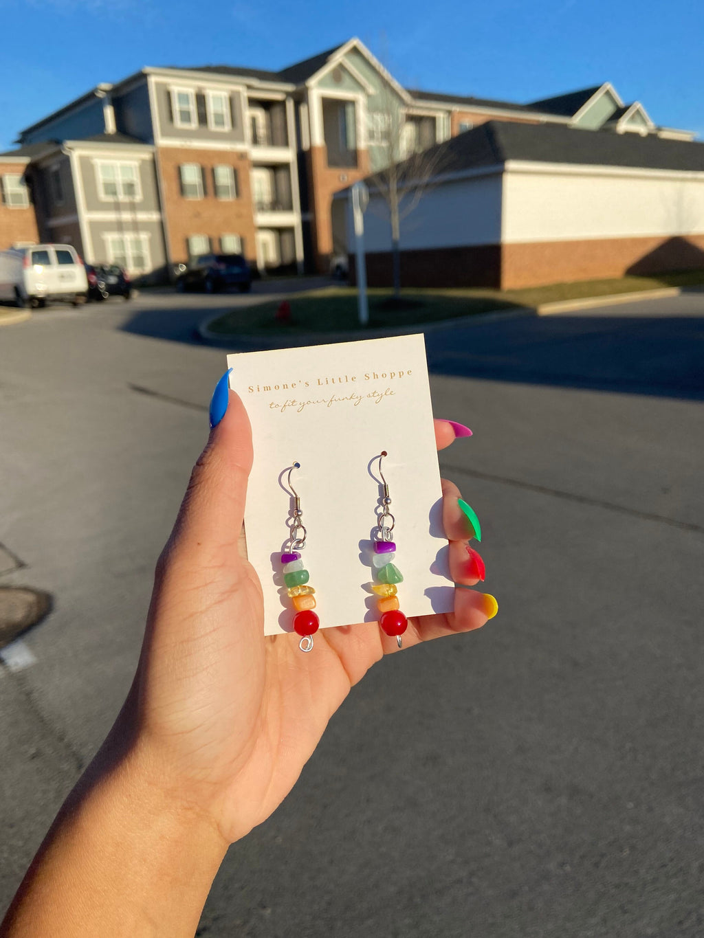 rainbow dangle earrings | rainbow valentine collection | jewelry | rainbow earrings | pride jewelry | colorful earrings | valentines gift