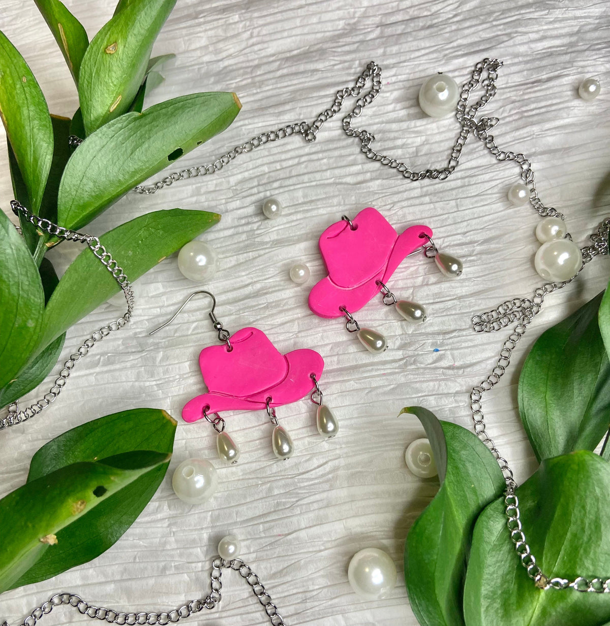 PEARLY COWGIRL earrings |cowboy hat earrings| cowgirl earrings | nashville | bachelorette party | country girl jewelry | cowgirl hat jewelry