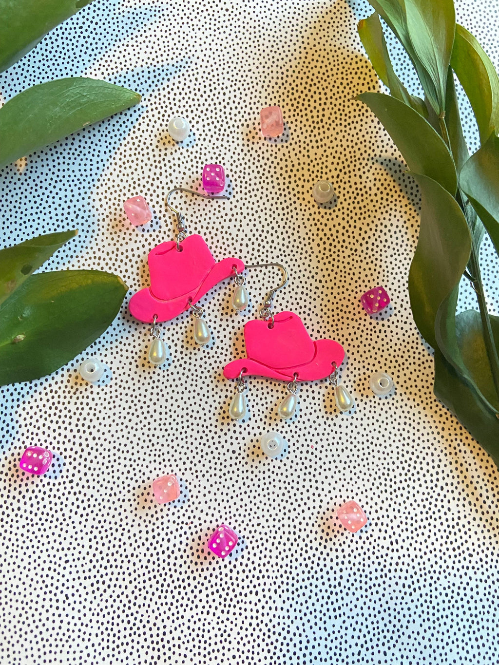 PEARLY COWGIRL earrings |cowboy hat earrings| cowgirl earrings | nashville | bachelorette party | country girl jewelry | cowgirl hat jewelry