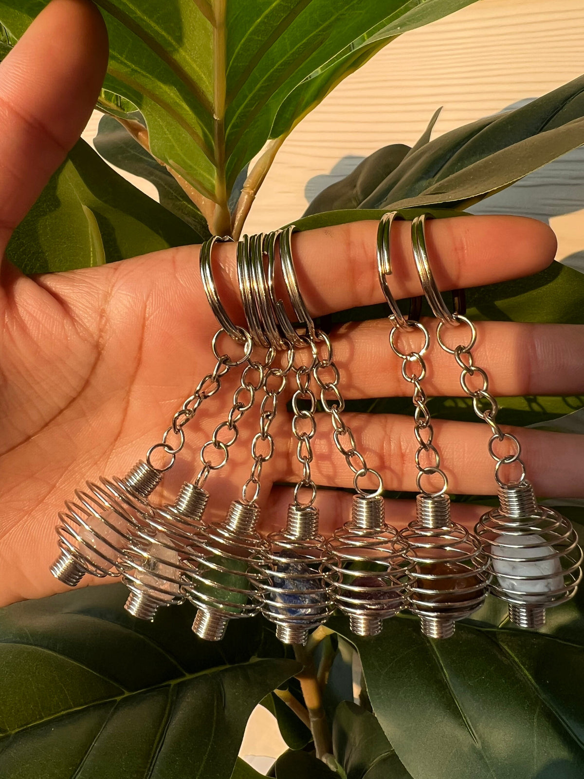 crystal keychains | crystal cages | hippie keychains | cute keychains | crystals | rose quartz keychain | valentines day | stocking stuffers