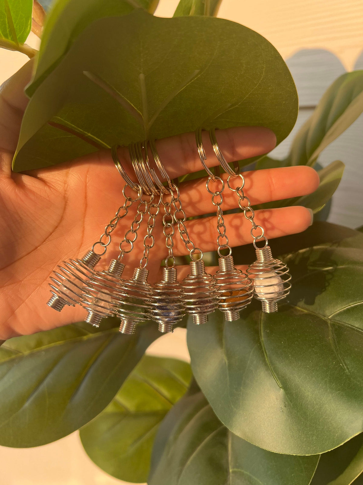 crystal keychains | crystal cages | hippie keychains | cute keychains | crystals | rose quartz keychain | valentines day | stocking stuffers