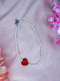 LOVER choker | necklace | beaded necklace | beaded jewelry | pretty choker | unique jewelry | heart necklace | pearl necklace | valentines