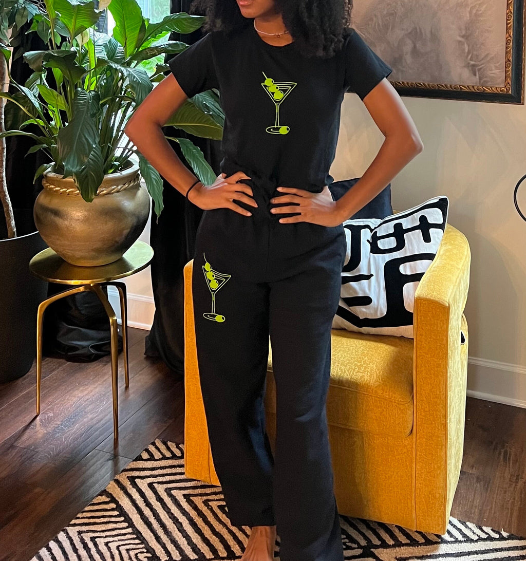 martini set | sweat set | comfortable set | loungewear | martini lovers | sweatpants | baby tee | clothing set | cute set | sweat sets