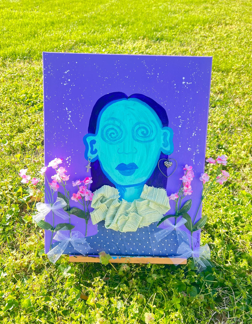 finding myself original painting by Simone | acrylic and multimedia | funky art | original wall art | artwork | painting | multimedia art |