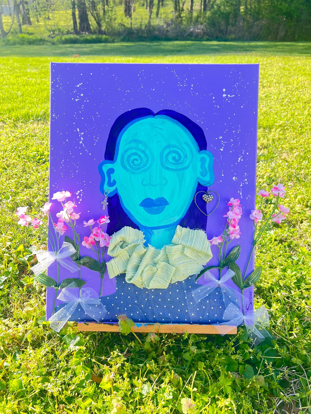 finding myself original painting by Simone | acrylic and multimedia | funky art | original wall art | artwork | painting | multimedia art |