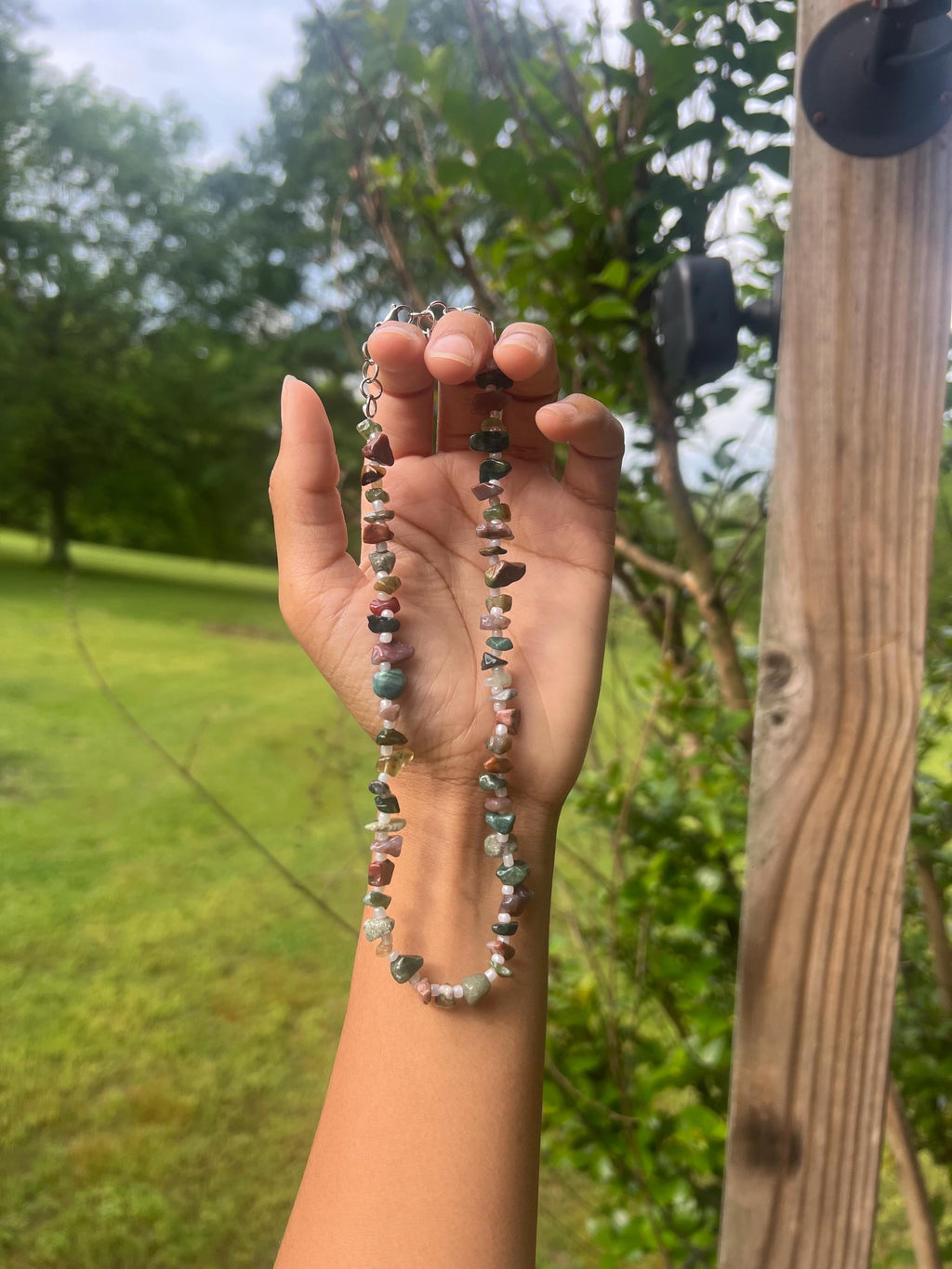 Mother Earth necklace | beaded necklace | beaded choker | crystal necklace | beaded crystal | gift ideas for crystal lover | earthy jewelry
