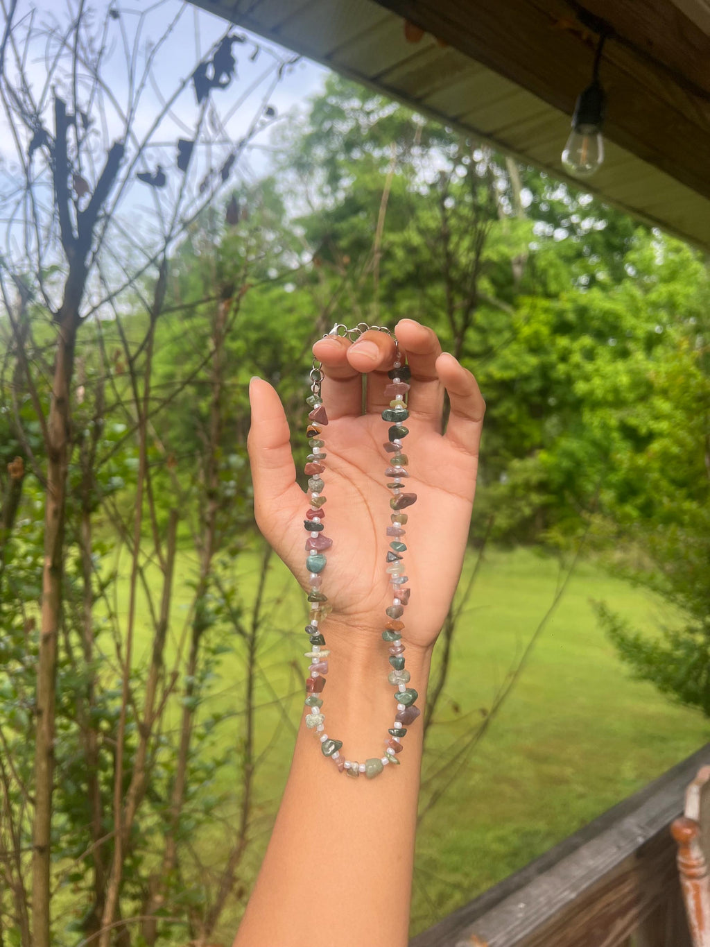 Mother Earth necklace | beaded necklace | beaded choker | crystal necklace | beaded crystal | gift ideas for crystal lover | earthy jewelry