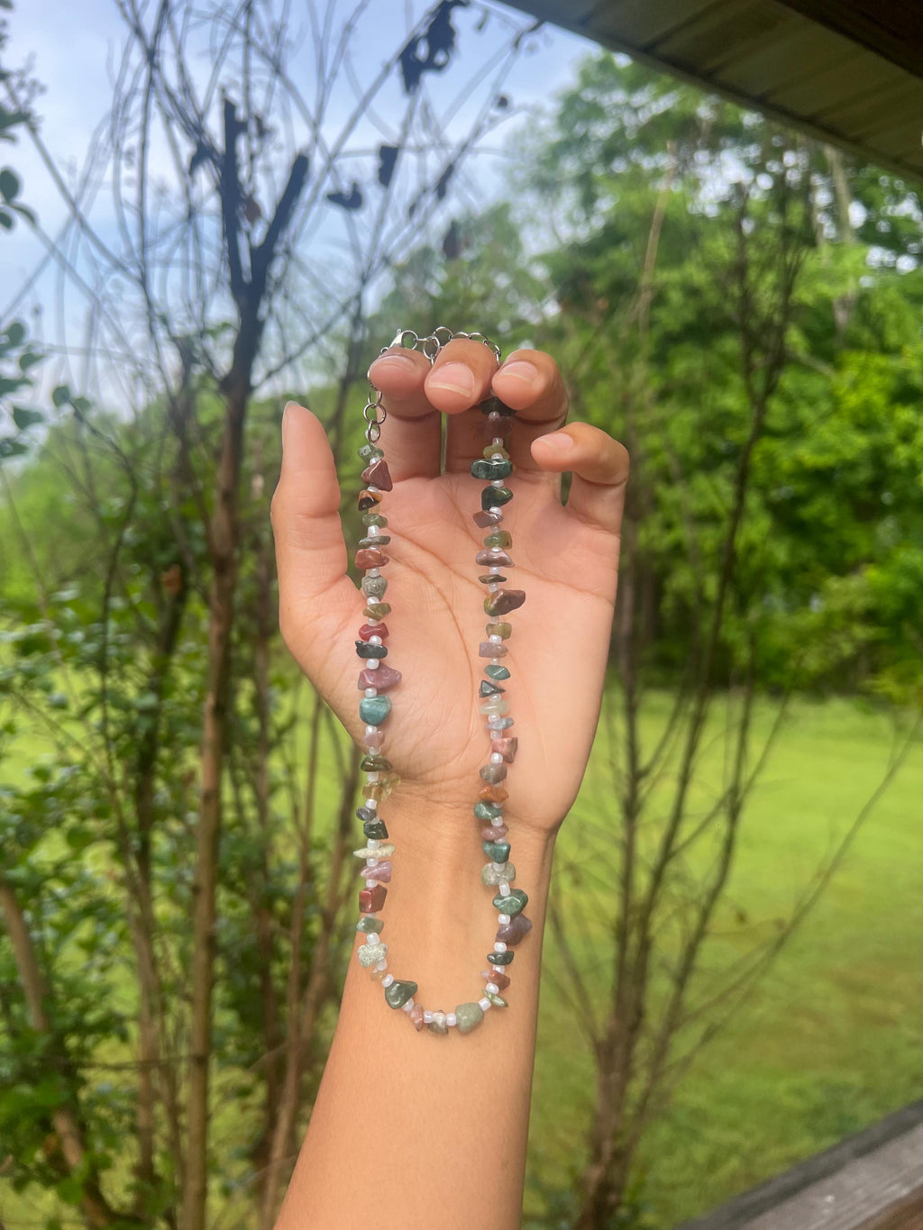 Mother Earth necklace | beaded necklace | beaded choker | crystal necklace | beaded crystal | gift ideas for crystal lover | earthy jewelry