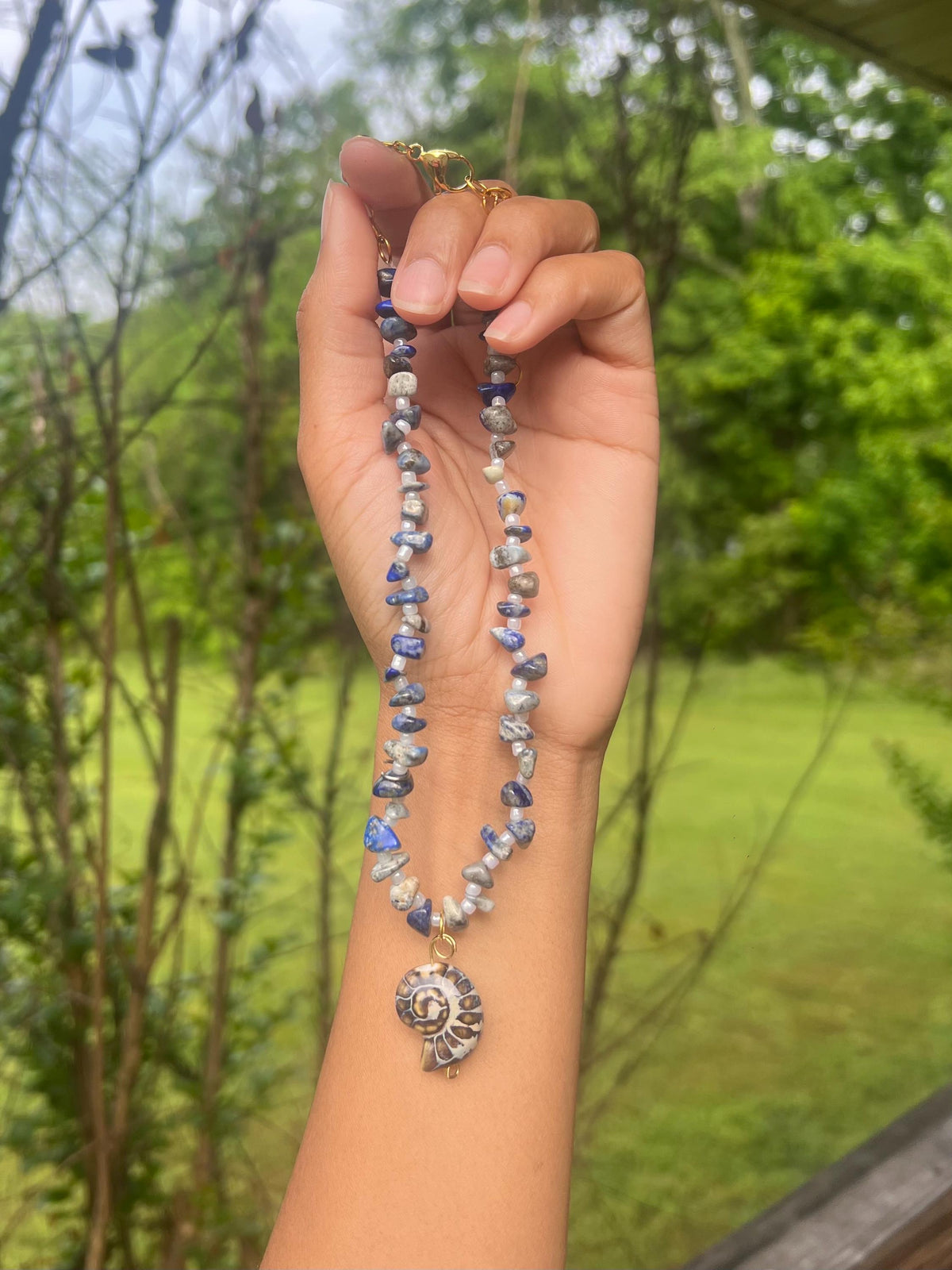 Sea waves shell necklace | beaded necklace | beaded choker | crystal necklace | beaded crystal | gift ideas for beach lover | beachy jewelry