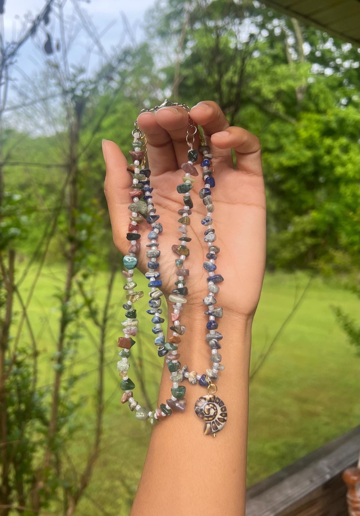 Sea waves shell necklace | beaded necklace | beaded choker | crystal necklace | beaded crystal | gift ideas for beach lover | beachy jewelry
