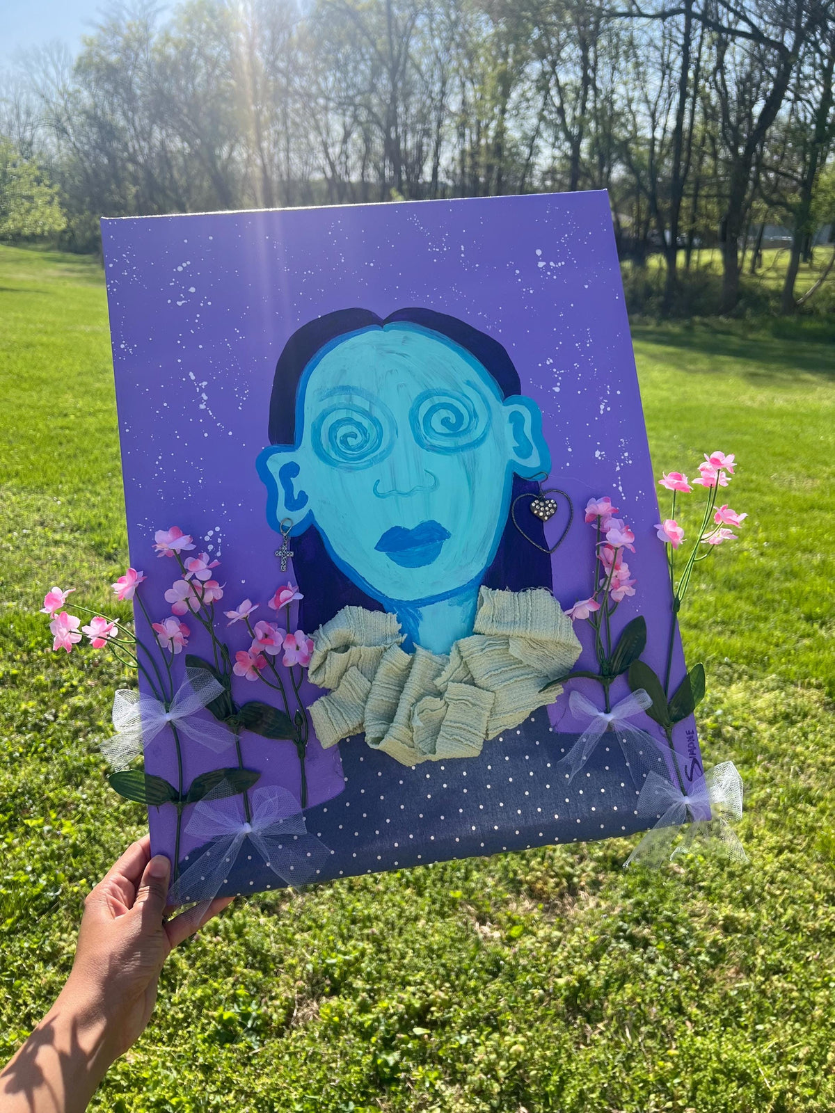 finding myself original painting by Simone | acrylic and multimedia | funky art | original wall art | artwork | painting | multimedia art |