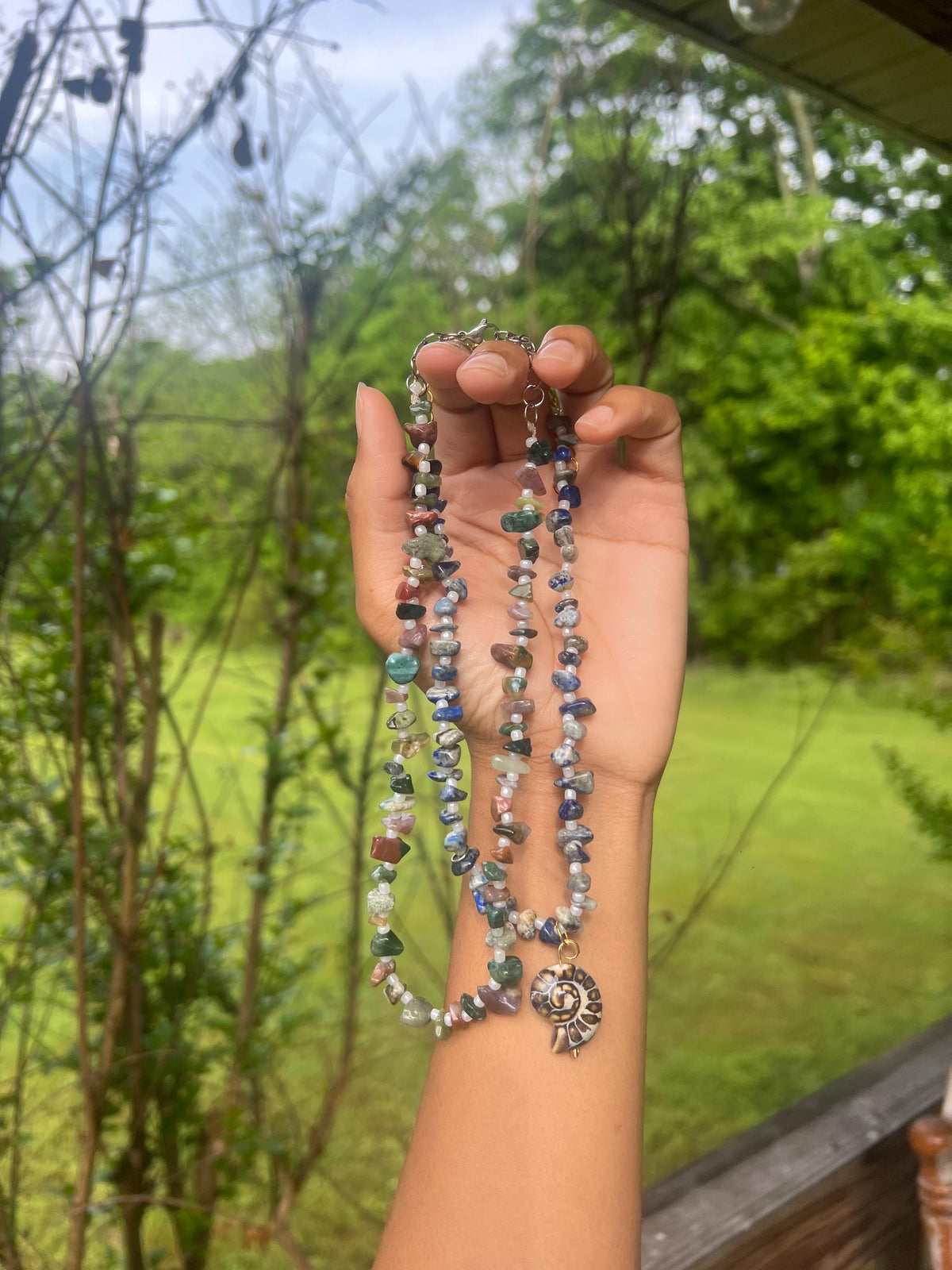 Mother Earth necklace | beaded necklace | beaded choker | crystal necklace | beaded crystal | gift ideas for crystal lover | earthy jewelry