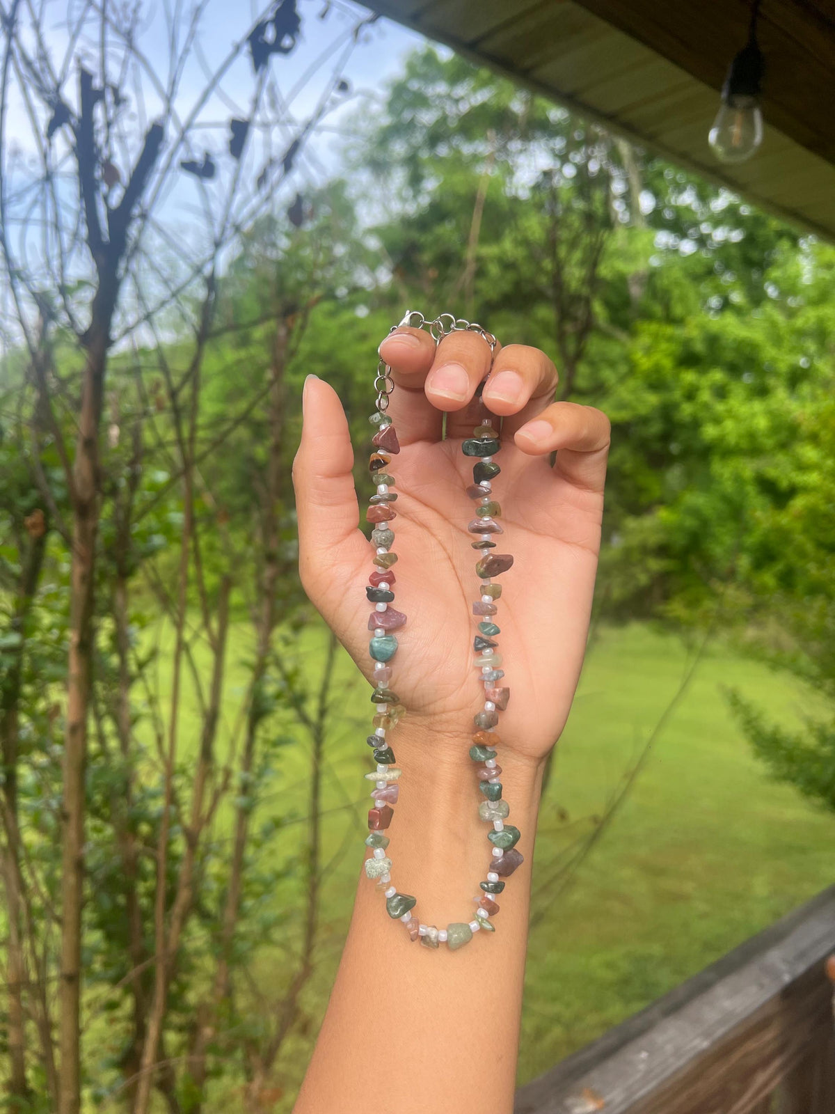 Mother Earth necklace | beaded necklace | beaded choker | crystal necklace | beaded crystal | gift ideas for crystal lover | earthy jewelry