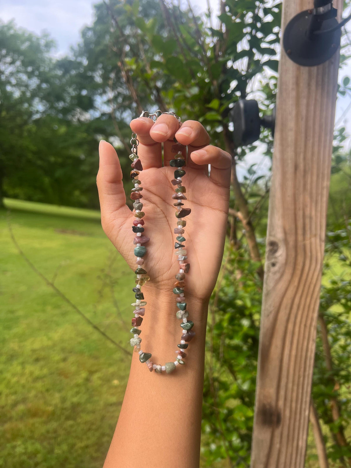 Mother Earth necklace | beaded necklace | beaded choker | crystal necklace | beaded crystal | gift ideas for crystal lover | earthy jewelry