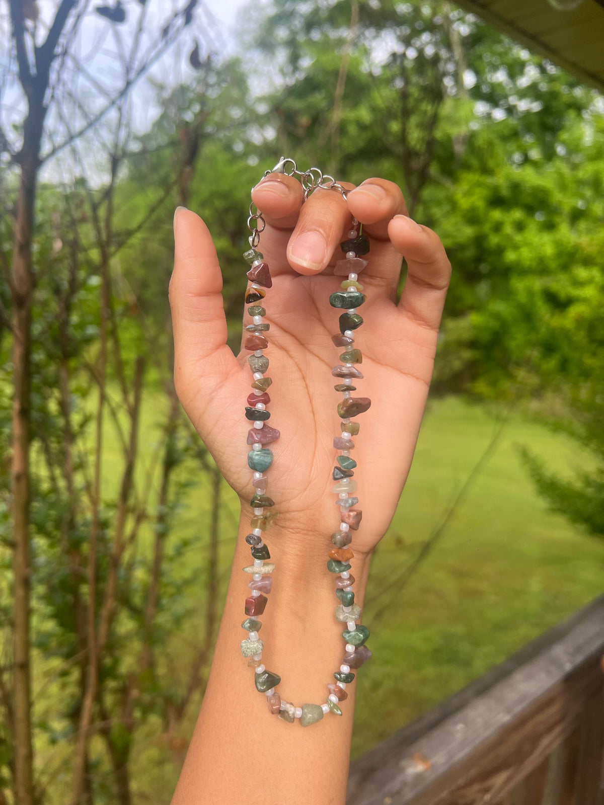 Mother Earth necklace | beaded necklace | beaded choker | crystal necklace | beaded crystal | gift ideas for crystal lover | earthy jewelry