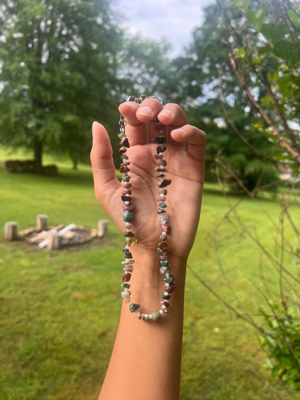 Mother Earth necklace | beaded necklace | beaded choker | crystal necklace | beaded crystal | gift ideas for crystal lover | earthy jewelry