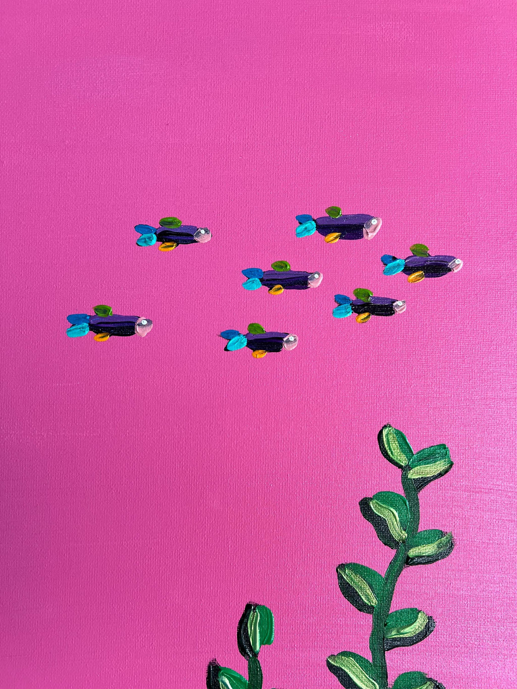 Bubblegum reef original painting | original art | original artwork | colorful | Simone’s Little Shoppe| wall decor | fish painting |