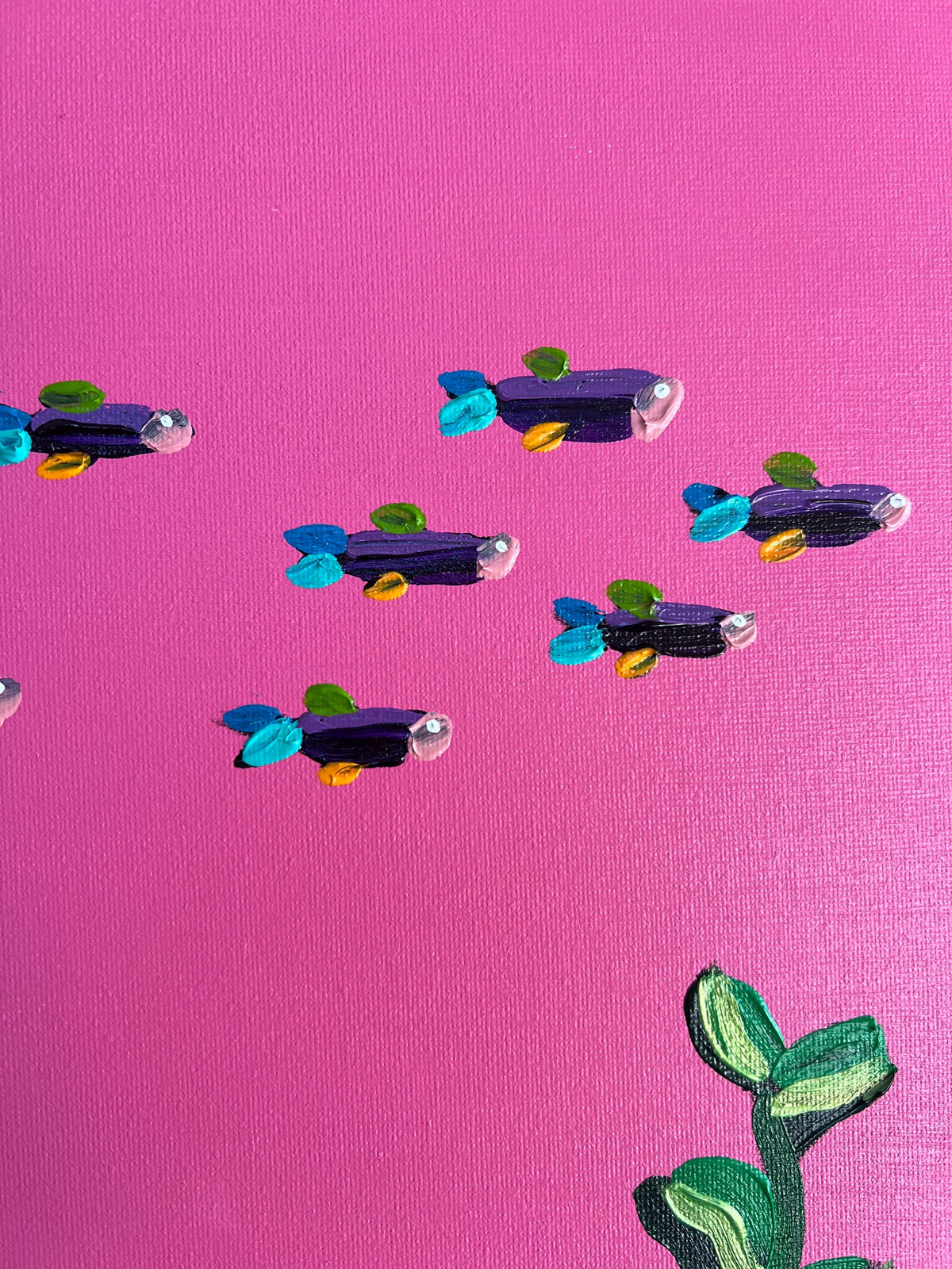 Bubblegum reef original painting | original art | original artwork | colorful | Simone’s Little Shoppe| wall decor | fish painting |