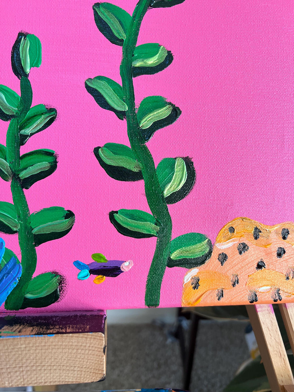 Bubblegum reef original painting | original art | original artwork | colorful | Simone’s Little Shoppe| wall decor | fish painting |